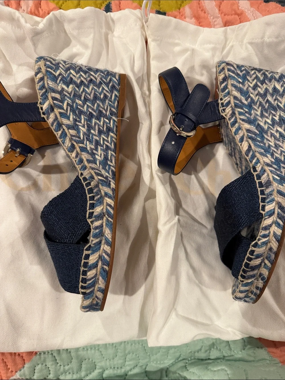 Chloé Navy Espadrille Slingback Sandals